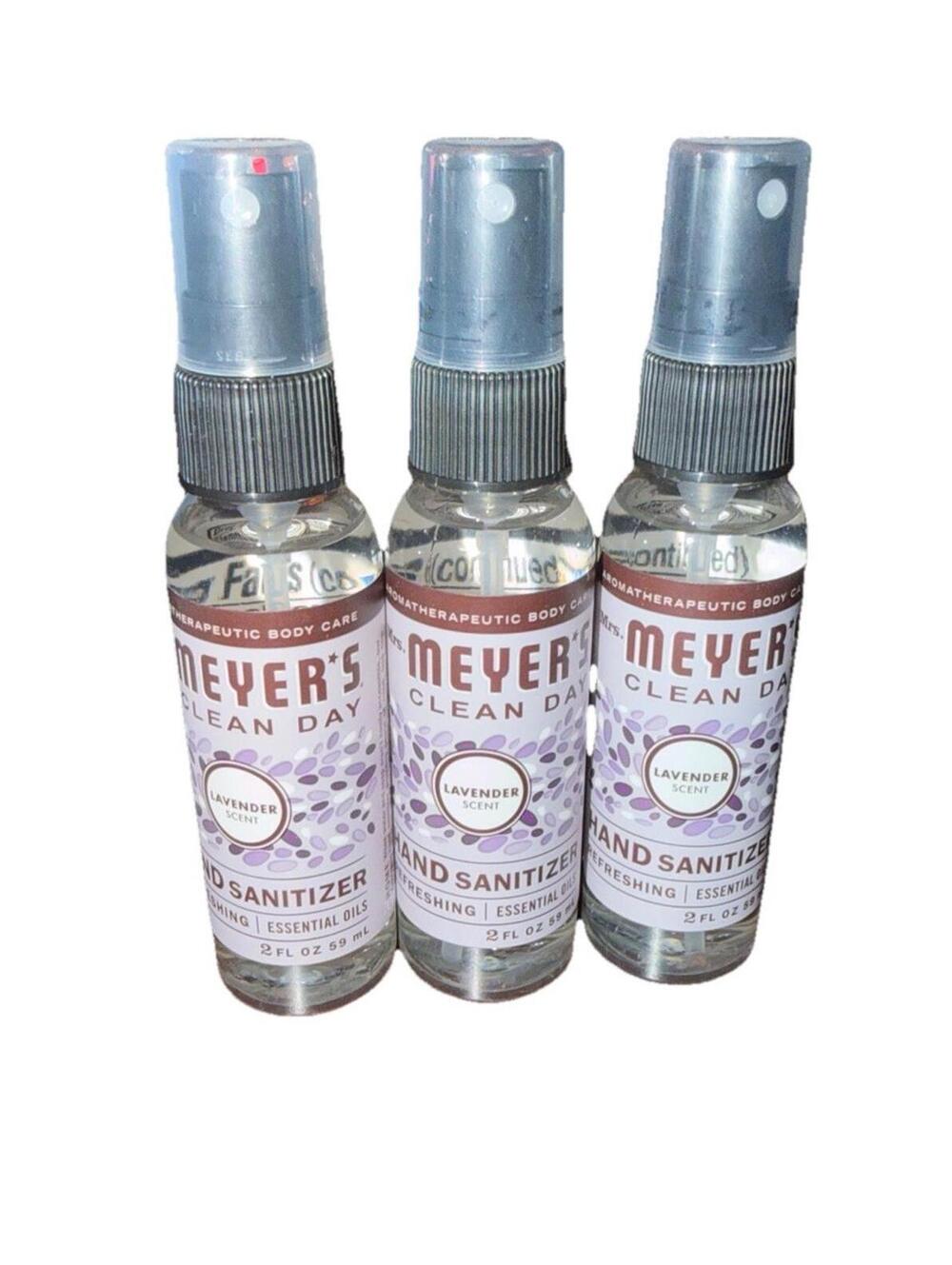 Mrs. Meyer's Clean Day Lavender Hand Sanitizer Spray 2oz Lot of 3 NEW Exp 12/25